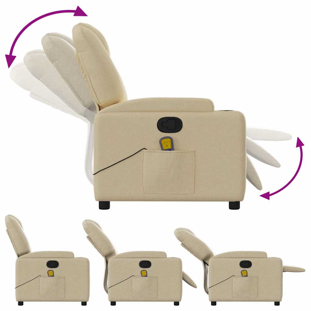 massagestol stof cremefarvet