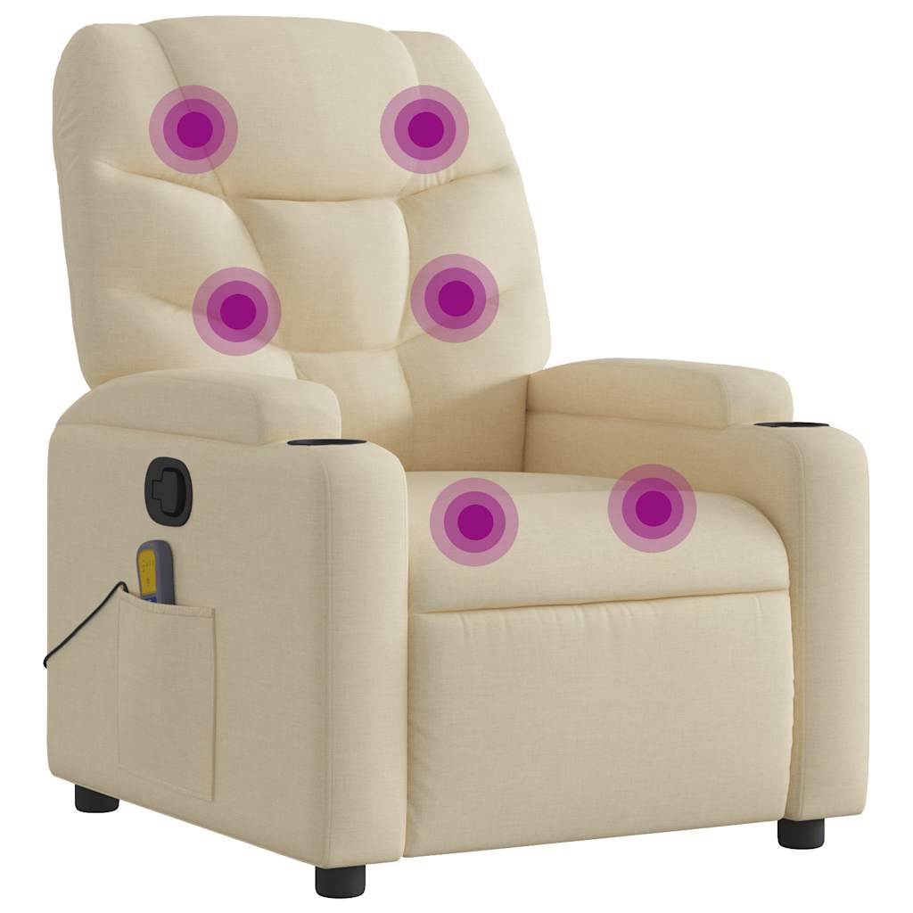 massagestol stof cremefarvet