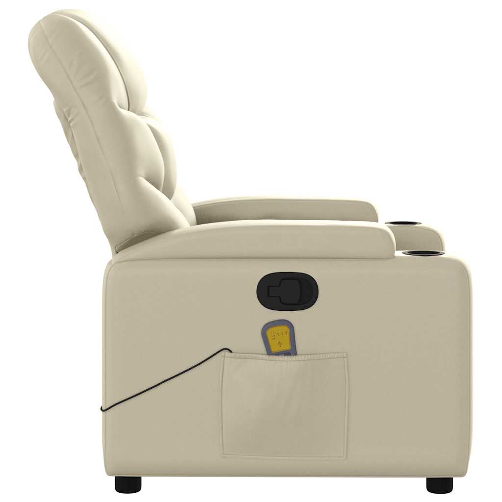 massagestol kunstlæder cremefarvet