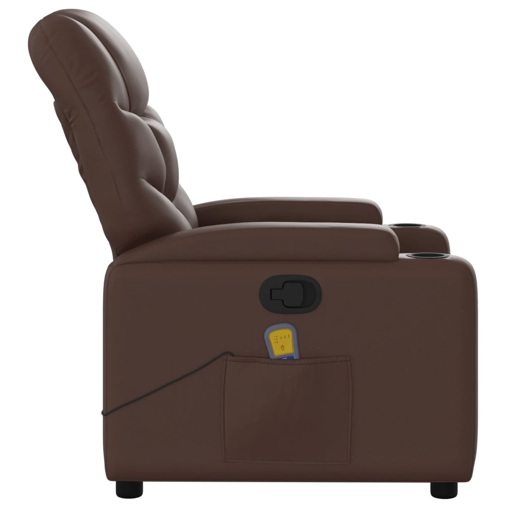massagestol kunstlæder brun