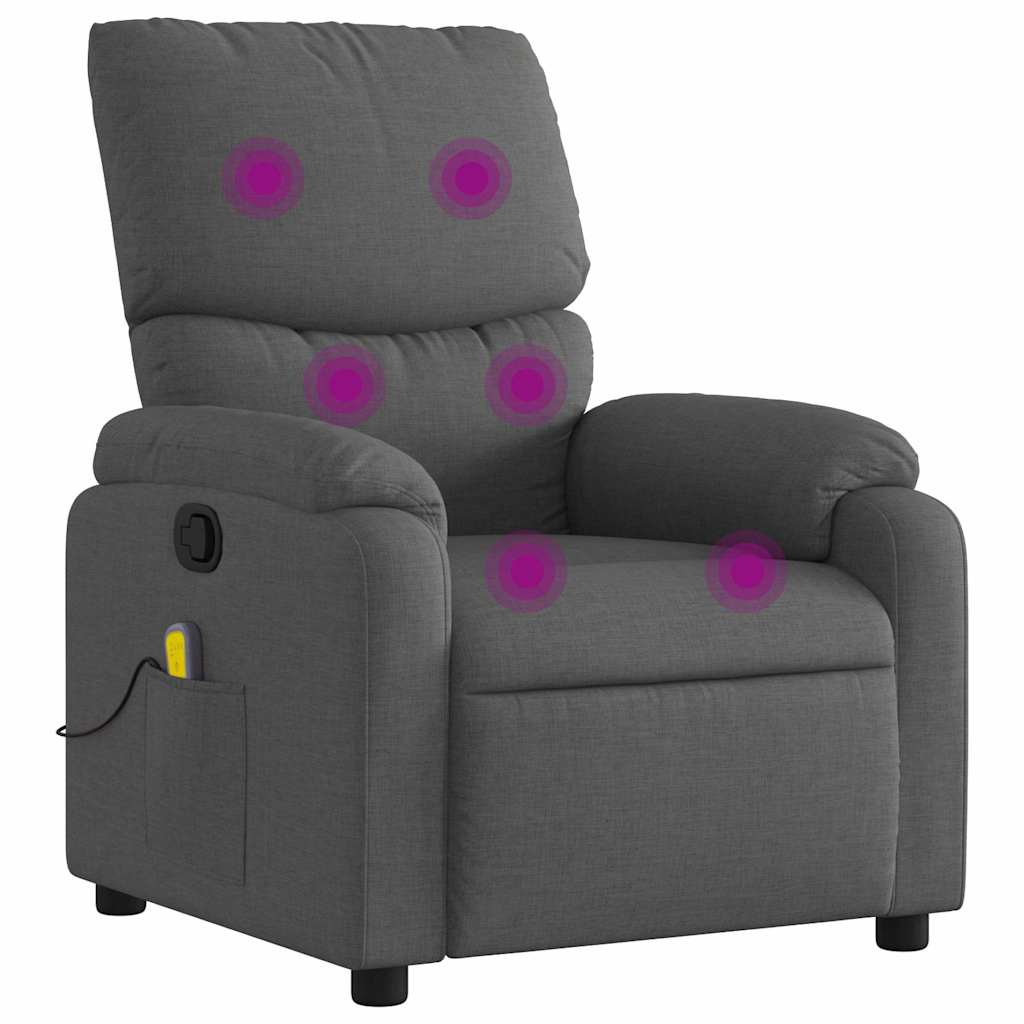 massagestol stof mørkegrå