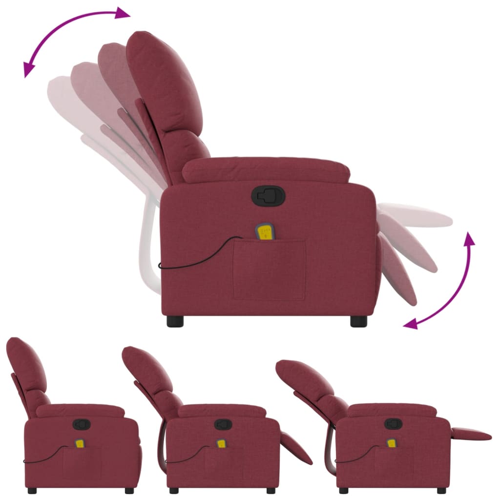 massagestol stof vinrød