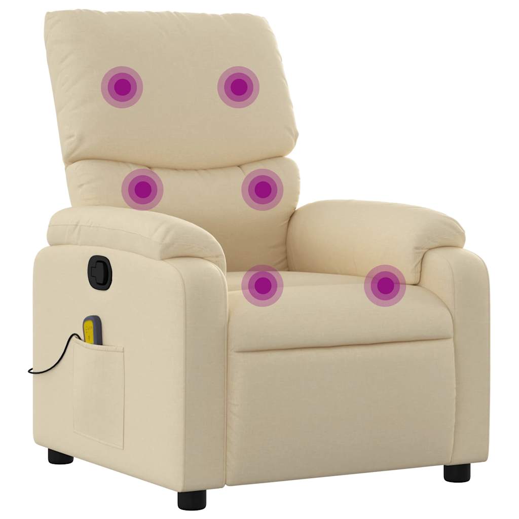 massagestol stof cremefarvet