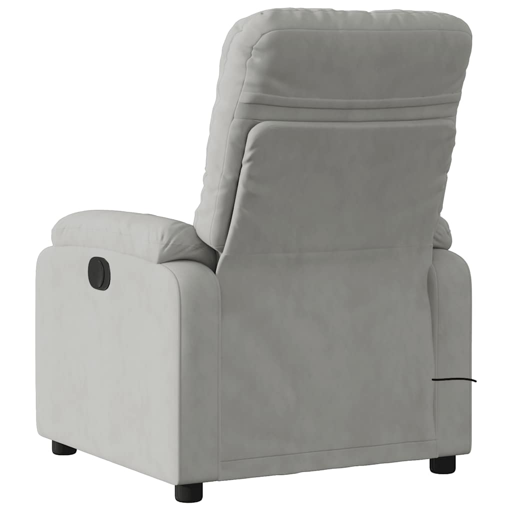 massagestol mikrofiberstof lysegrå