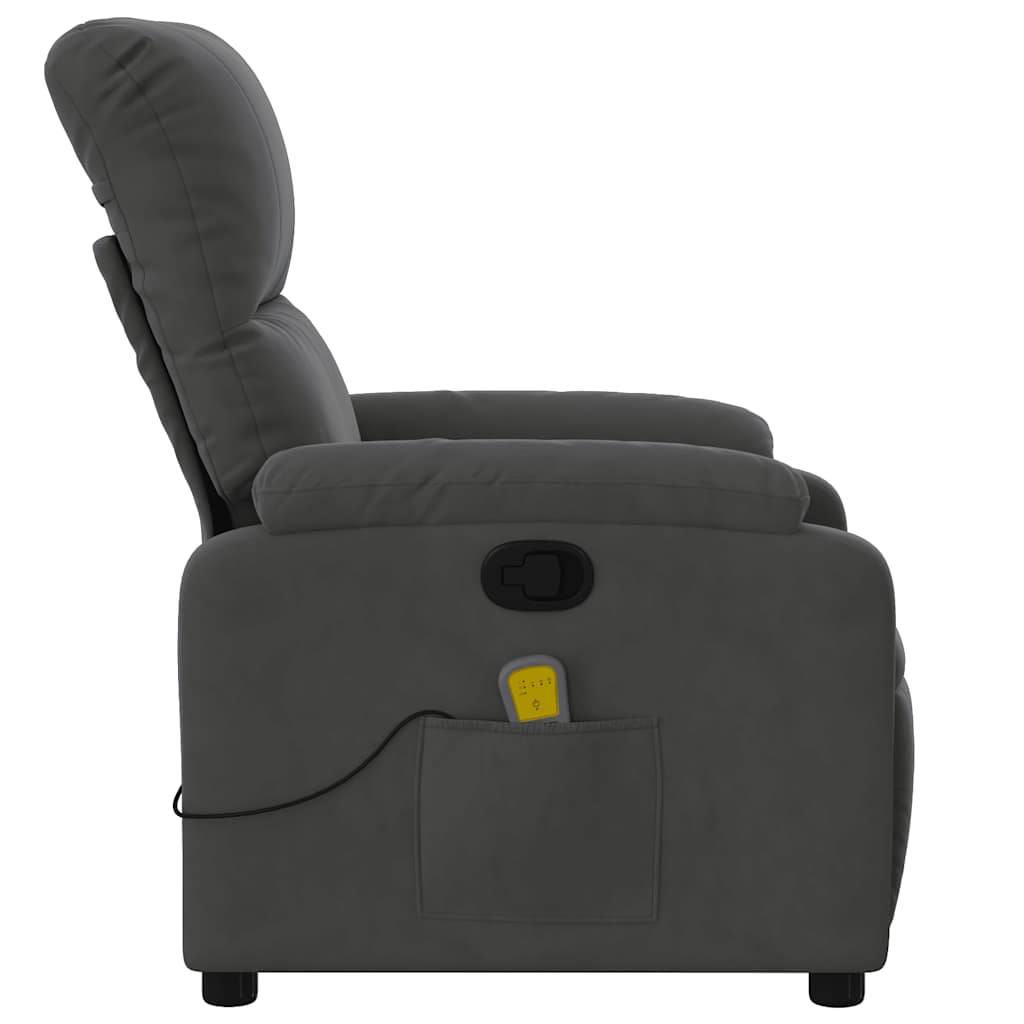 massagestol mikrofiberstof mørkegrå