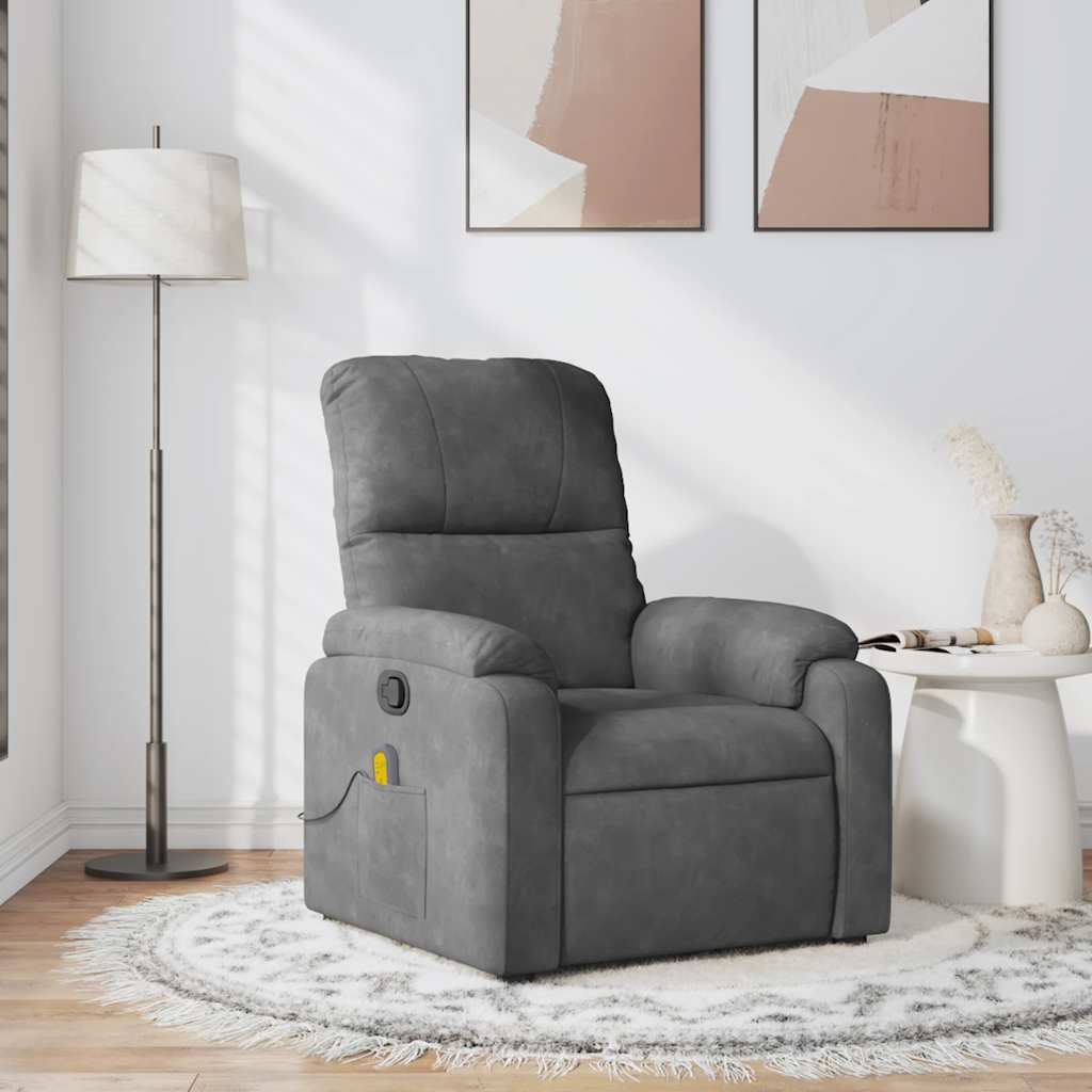 massagestol mikrofiberstof mørkegrå