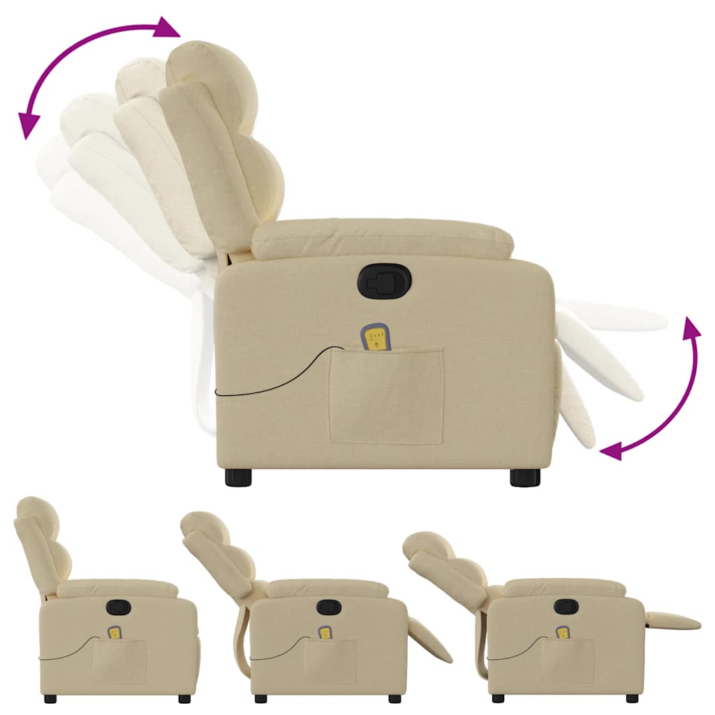 massagestol stof cremefarvet
