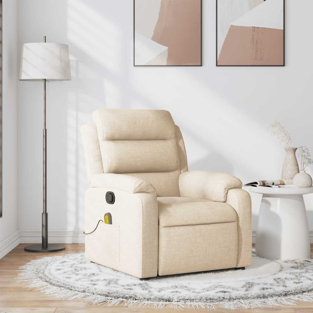 massagestol stof cremefarvet