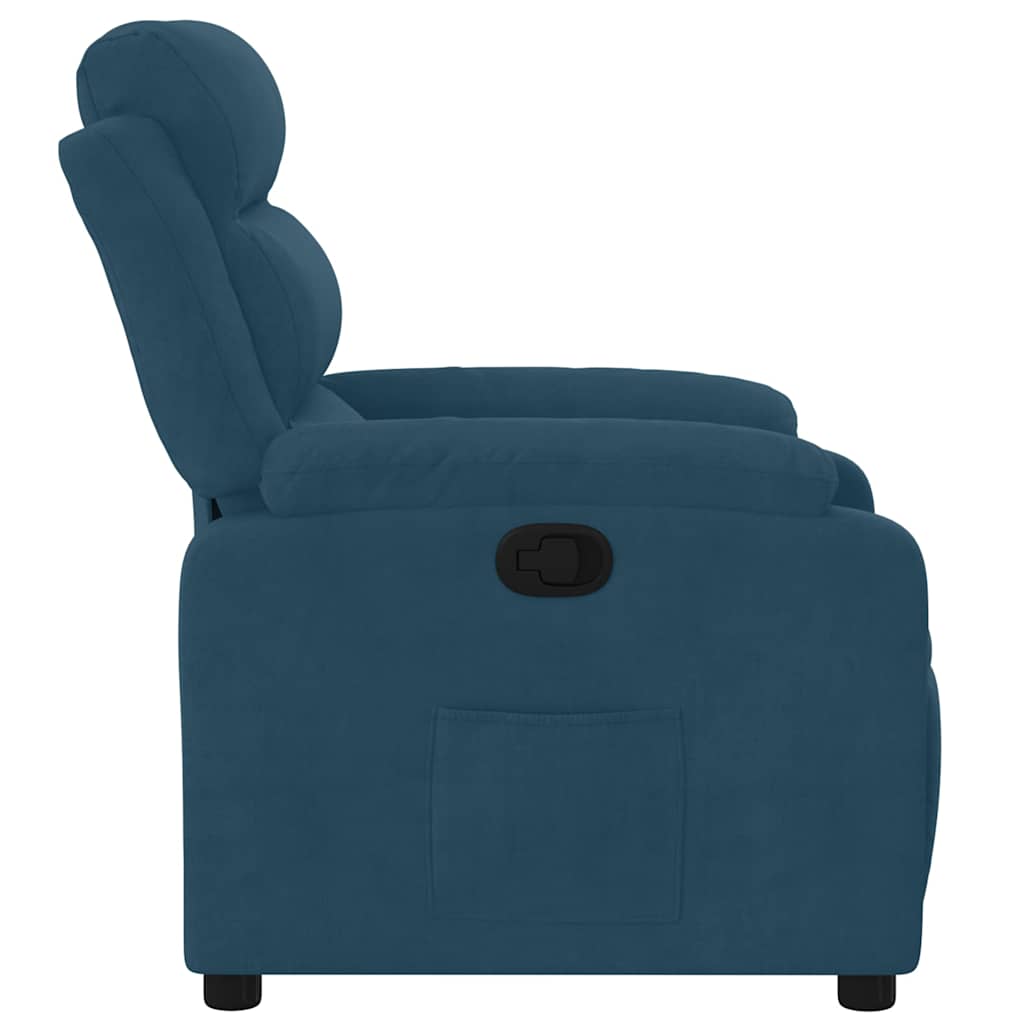 lænestol velour blå