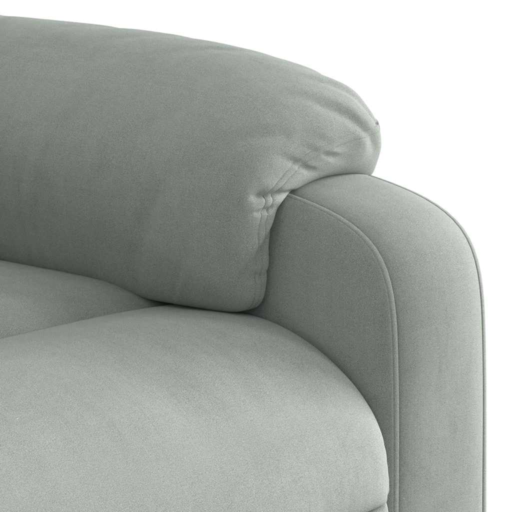 massagestol velour lysegrå