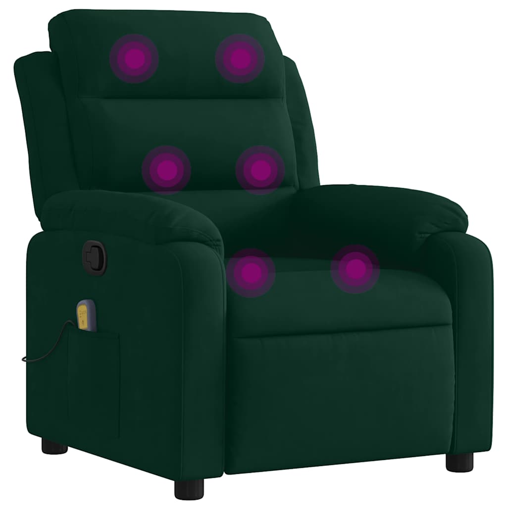 massagestol velour mørkegrøn