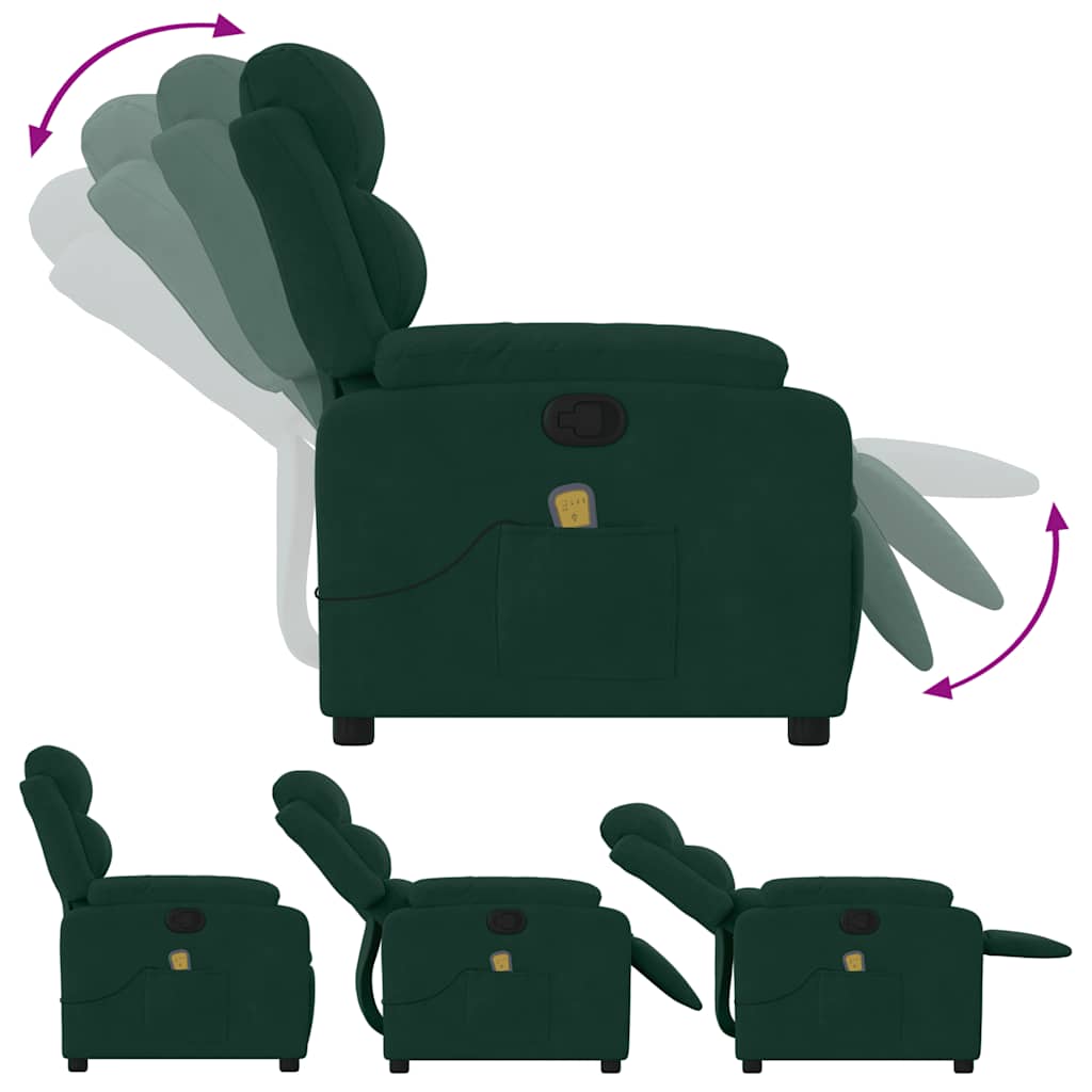 massagestol velour mørkegrøn