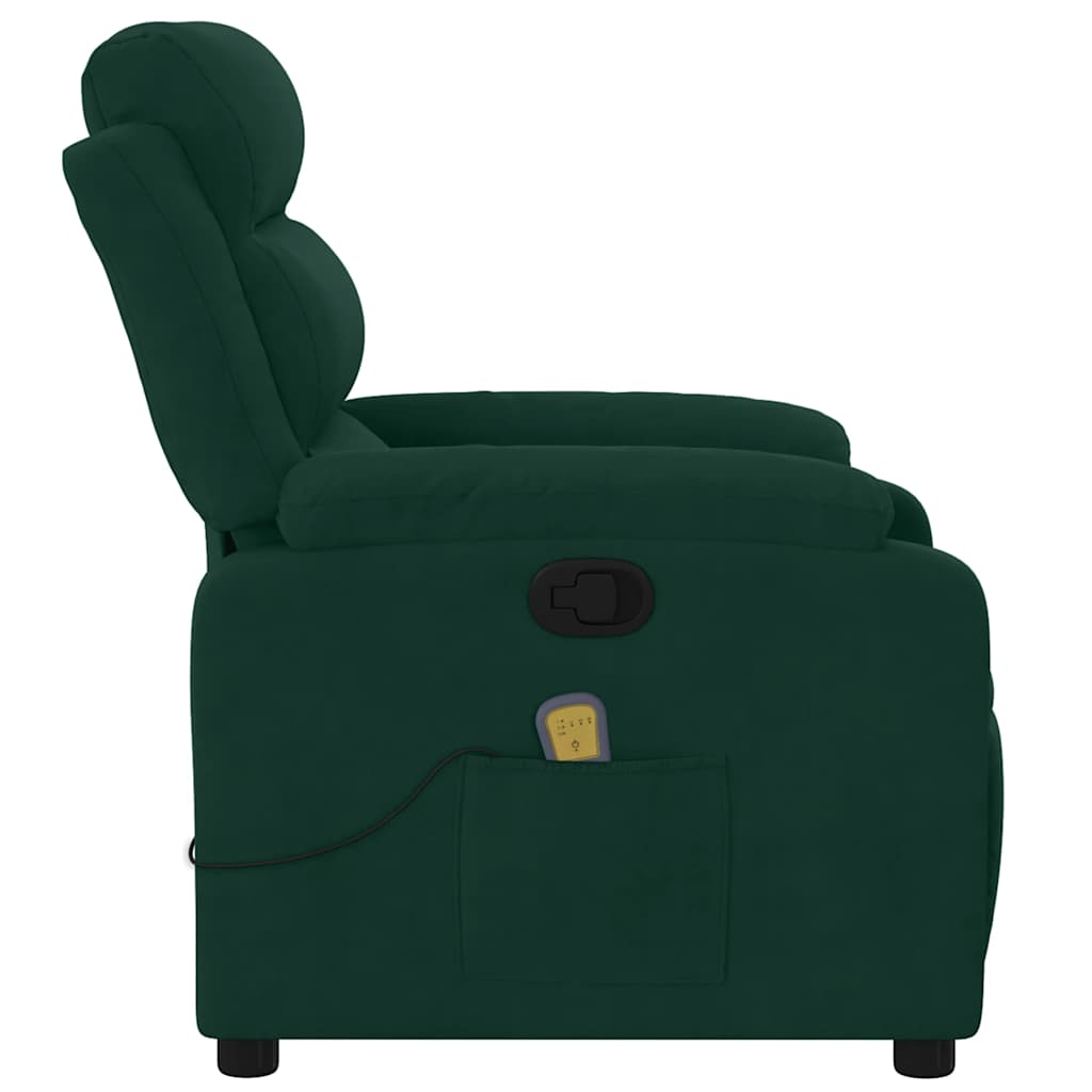 massagestol velour mørkegrøn