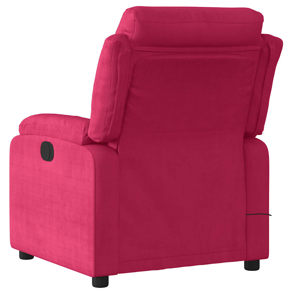 massagestol velour vinrød