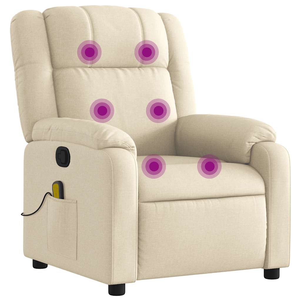 massagestol stof cremefarvet