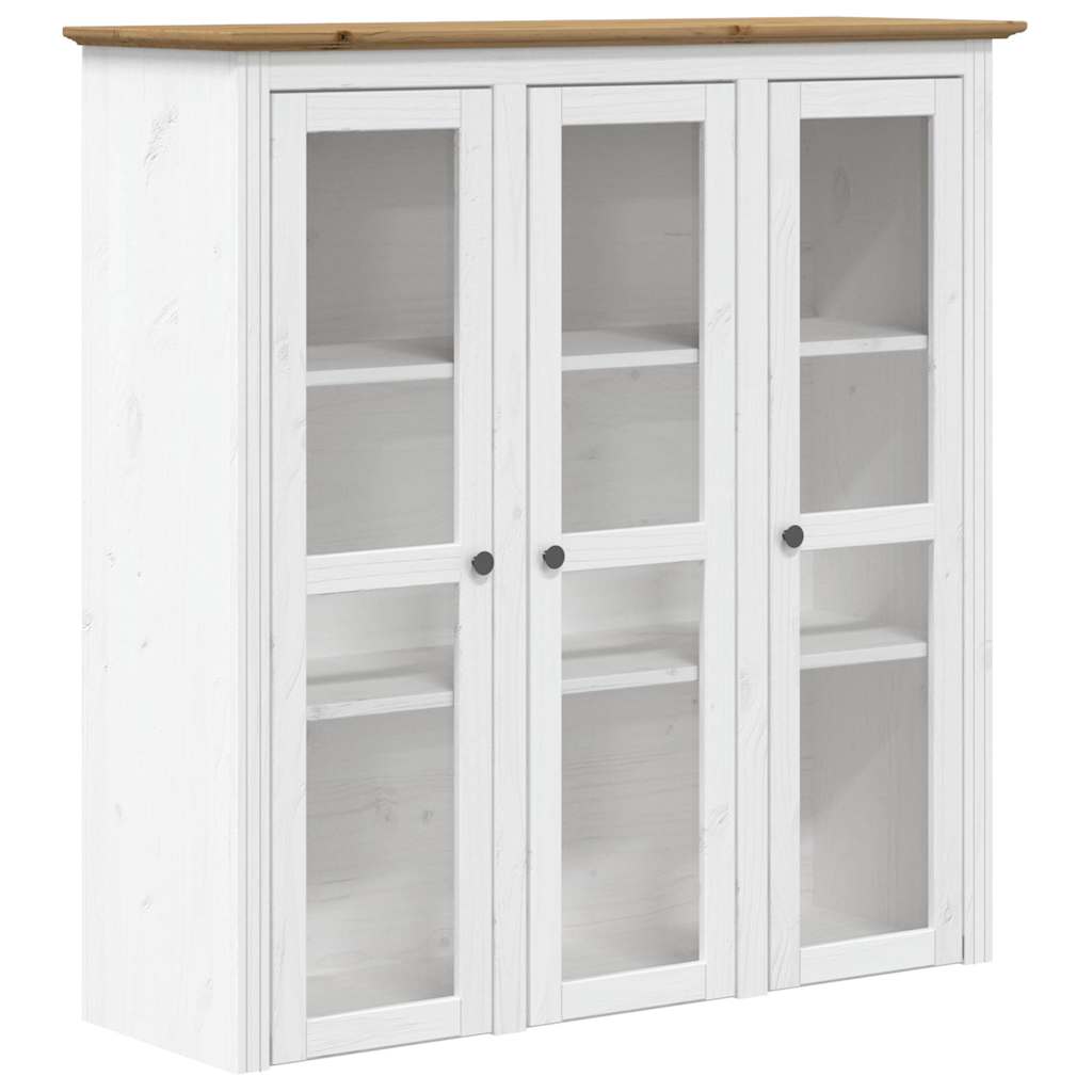 skænk BODO 115,5x43x200,5 cm massivt fyrretræ hvid og brun