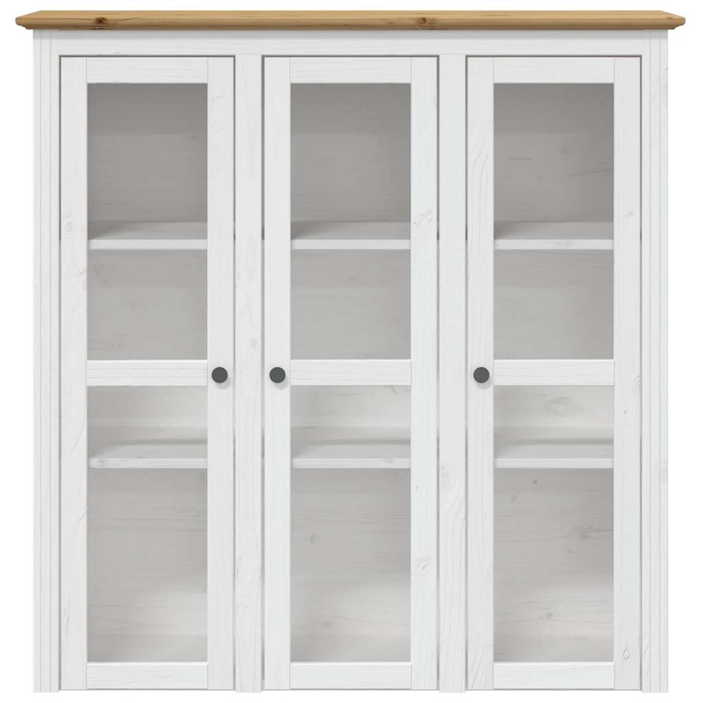 skænk BODO 115,5x43x200,5 cm massivt fyrretræ hvid og brun