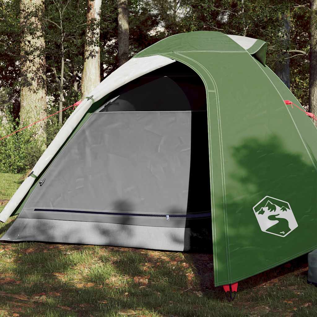 3-personers campingtelt vandtæt kuppel grøn billede