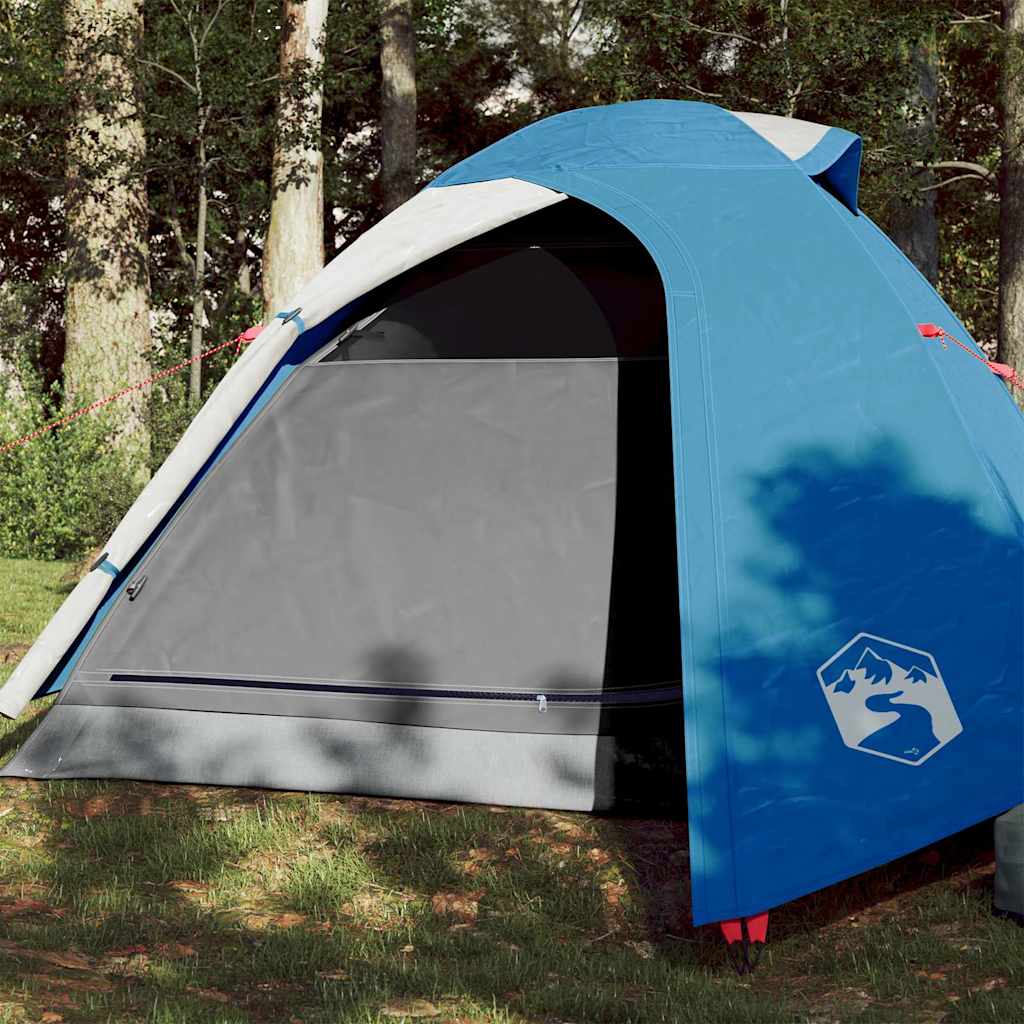3-personers campingtelt - vandafvisende kuppel, blå