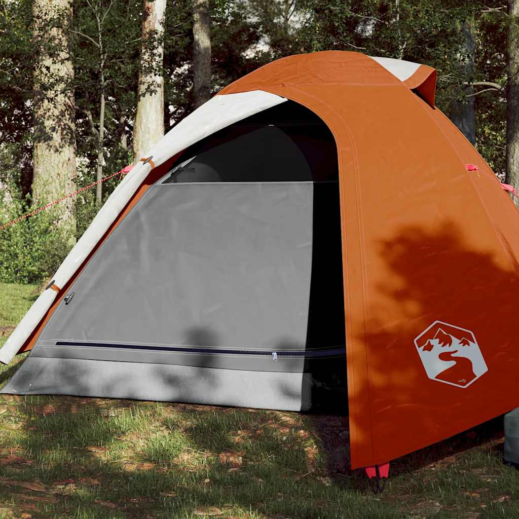 3-personers campingtelt vandtæt kuppel orange billede