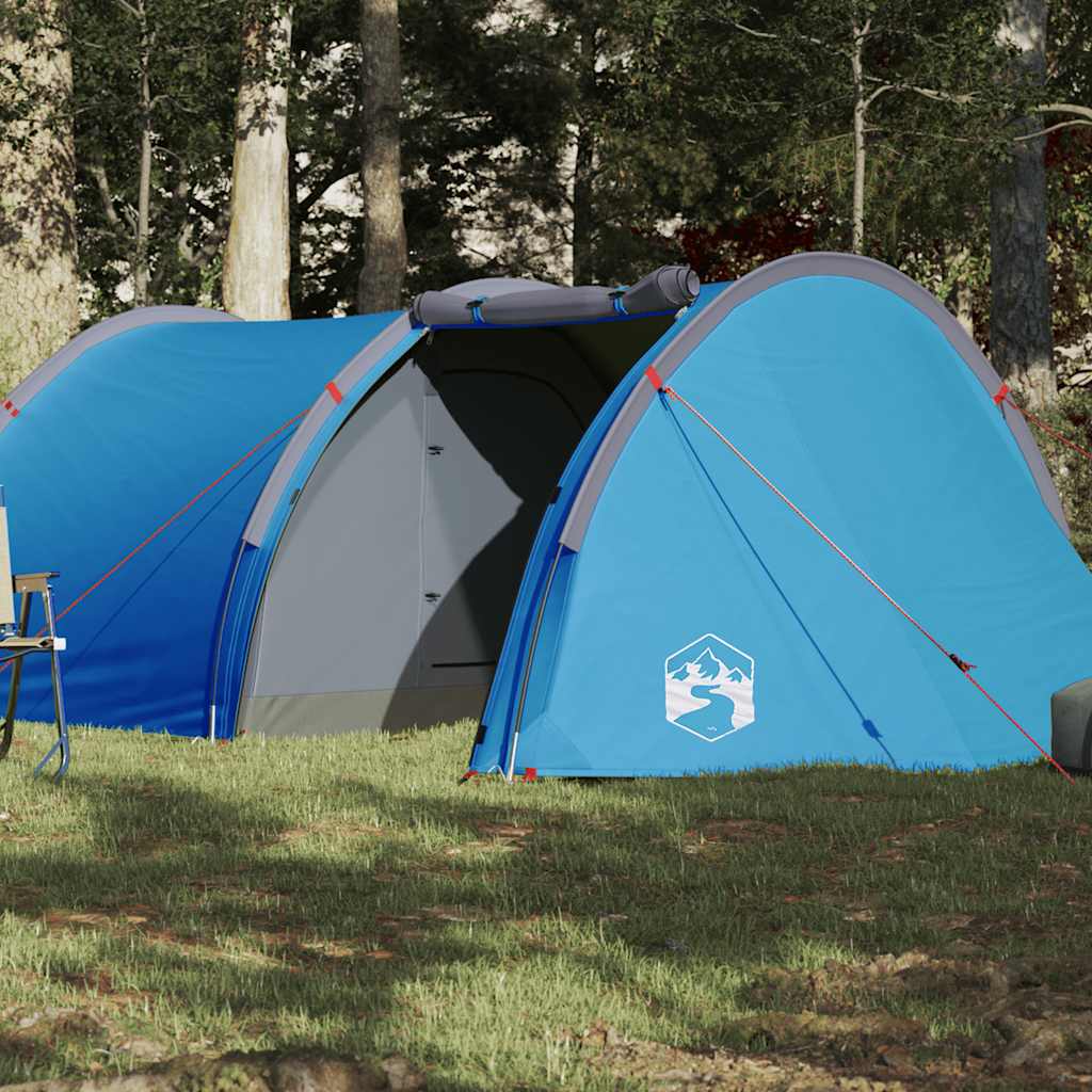4-personers campingtelt vandtæt blå billede
