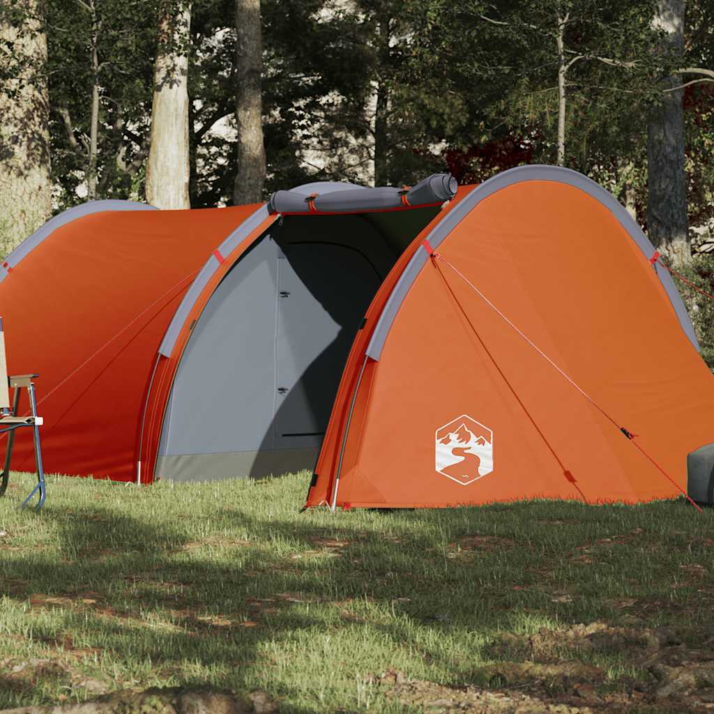 4-personers campingtelt vandtæt orange billede