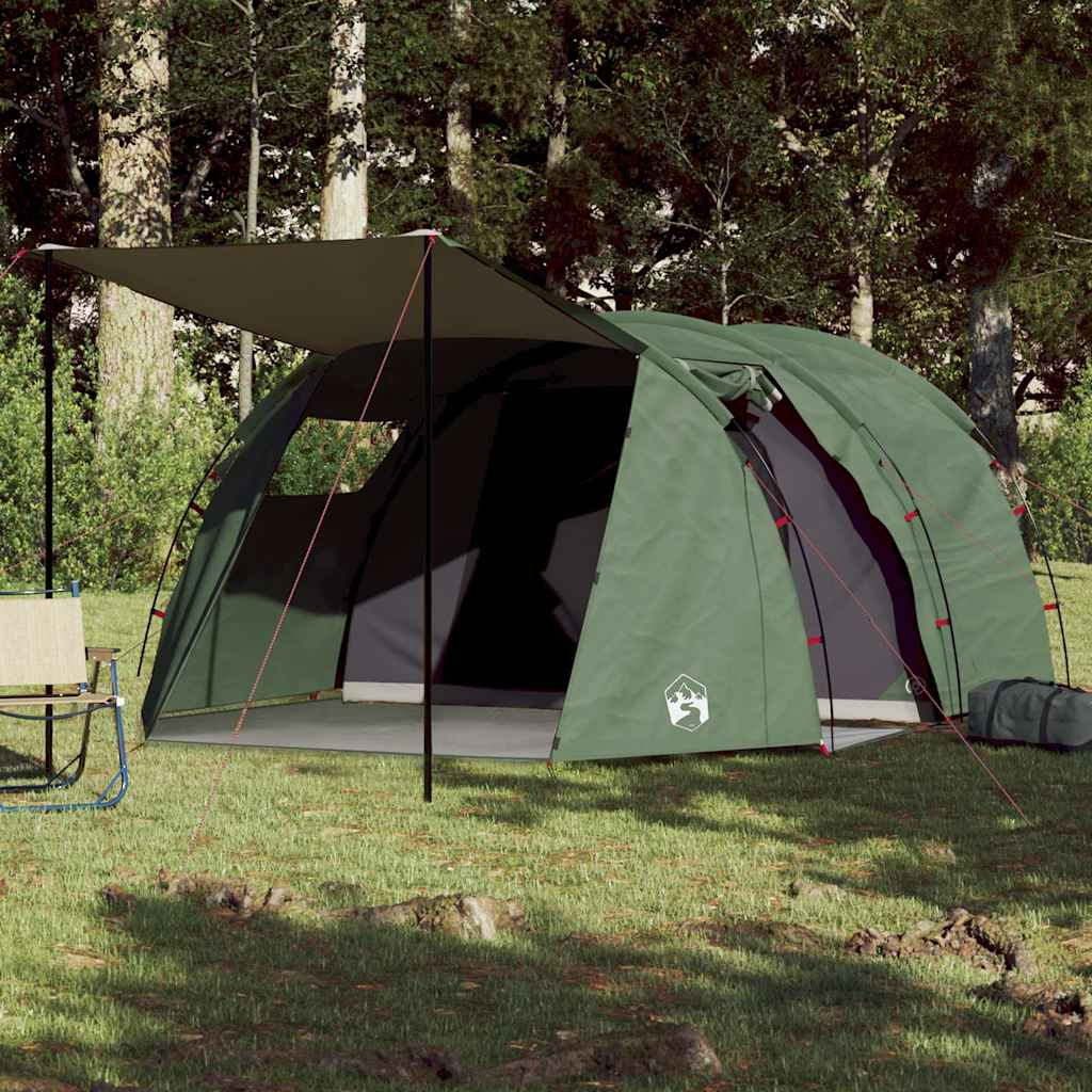4-personers campingtelt vandtæt grøn billede