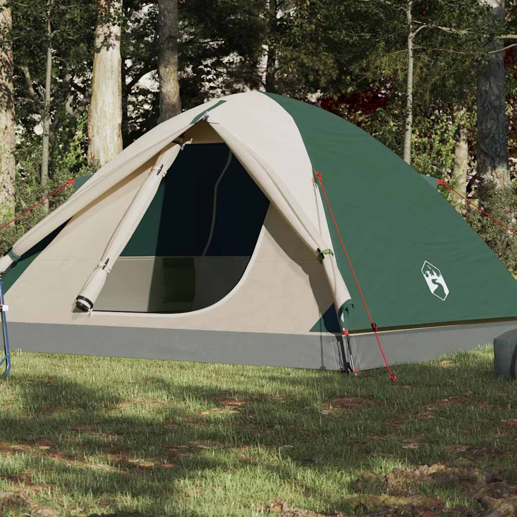3-personers campingtelt vandtæt kuppel grøn billede