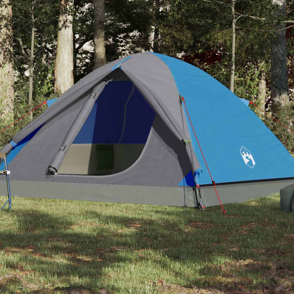 3-personers campingtelt vandtæt blå billede