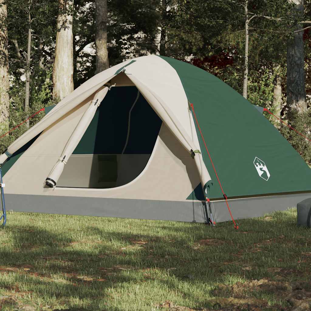 6-personers campingtelt vandafvisende kuppel grøn