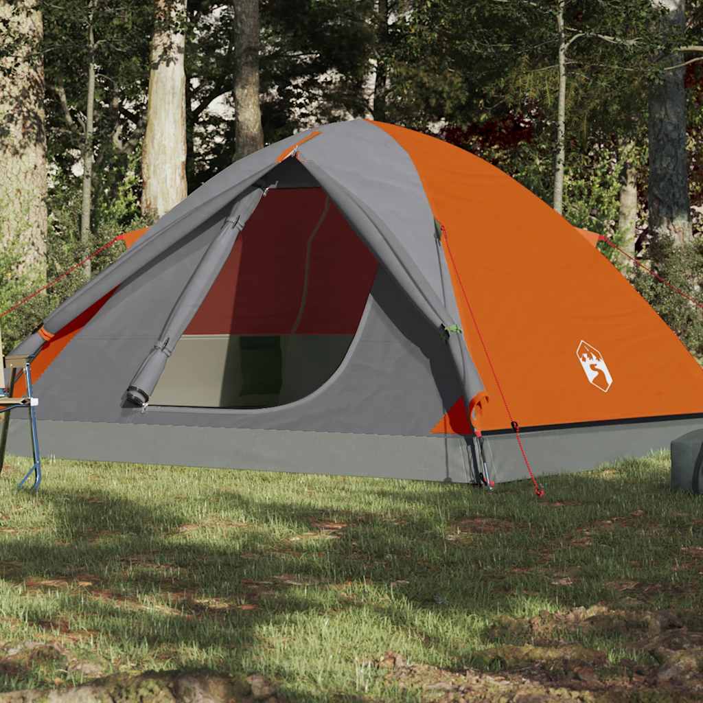 6-personers campingtelt vandtæt kuppel orange billede