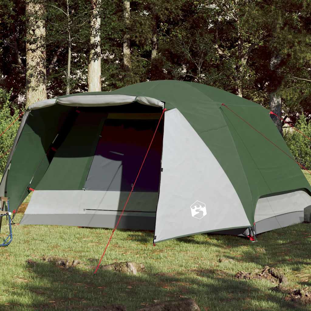 4-personers campingtelt med fortelt vandtæt grøn billede