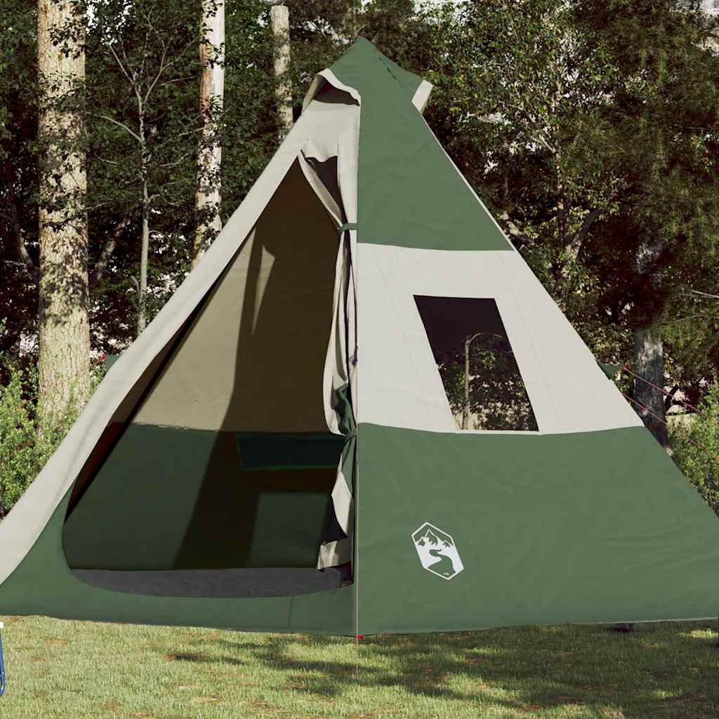 7-personers campingtelt vandtæt grøn billede