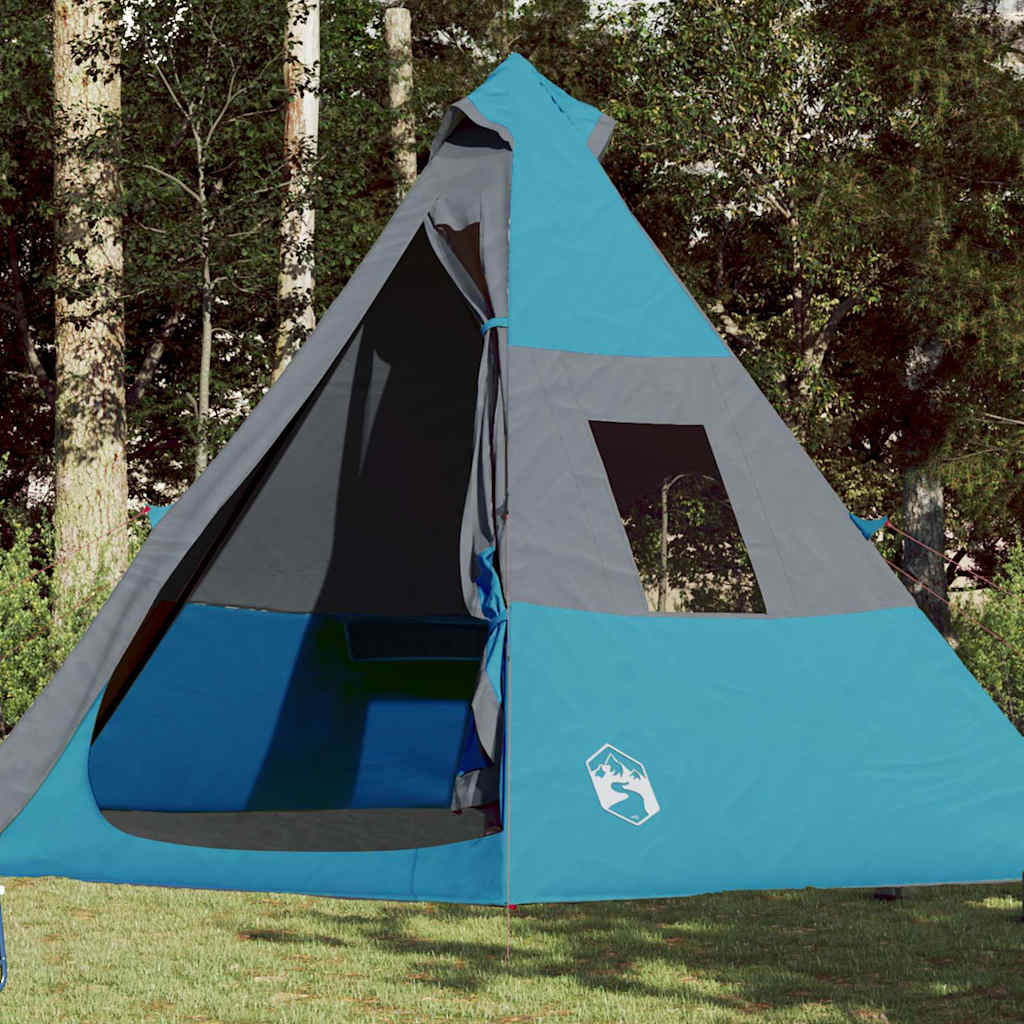 7-personers campingtelt vandtæt blå billede