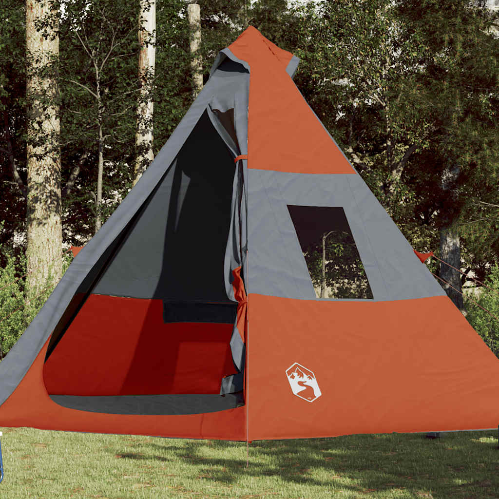 7-personers campingtelt vandtæt orange billede
