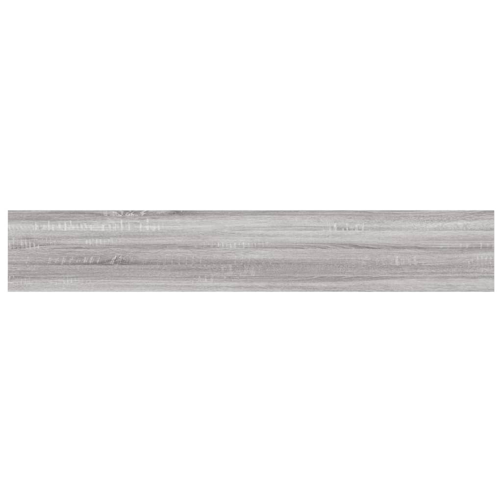 væghylder 4 stk. 60x10x1,5 cm konstrueret træ grå sonoma-eg