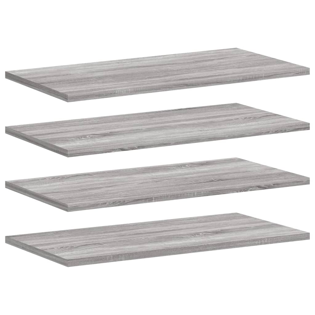 væghylder 4 stk. 60x20x1,5 cm konstrueret træ grå sonoma-eg