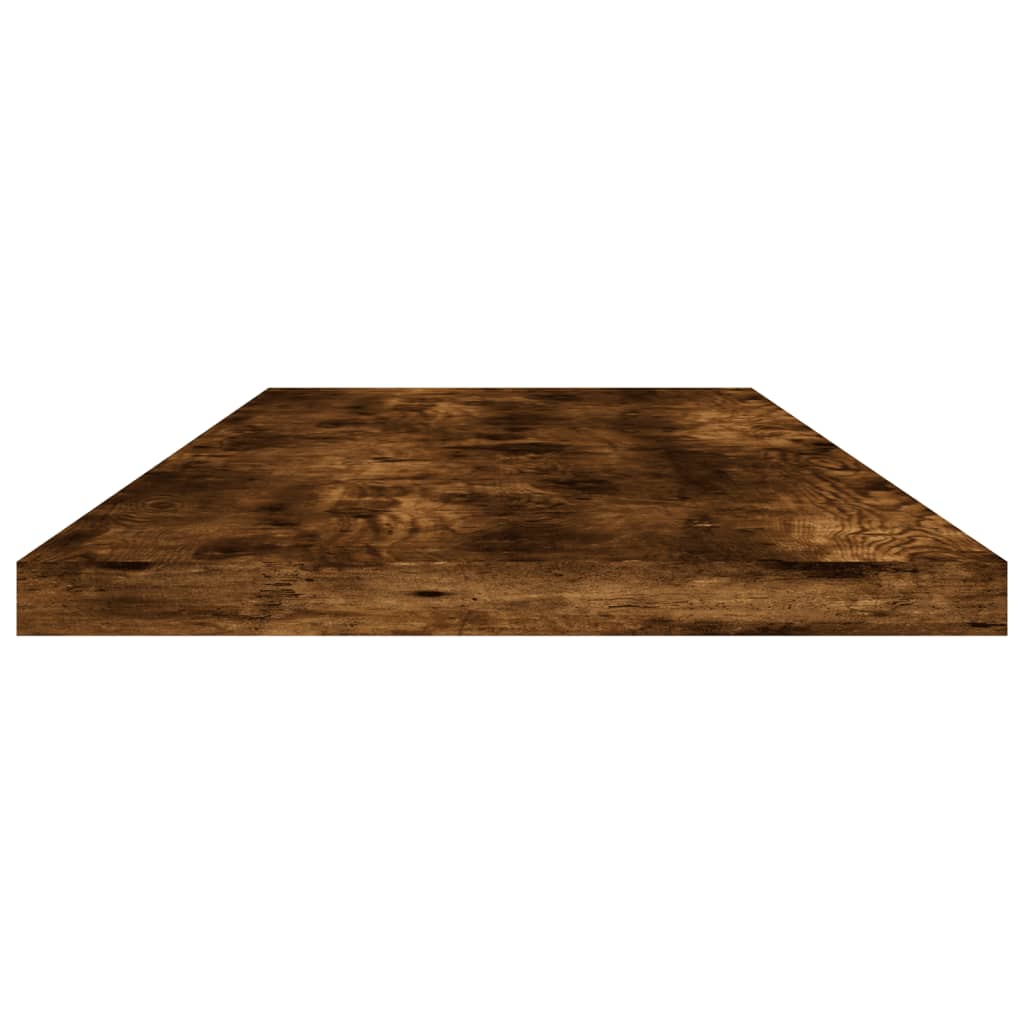 væghylder 4 stk. 80x20x1,5 cm konstrueret træ røget egetræ