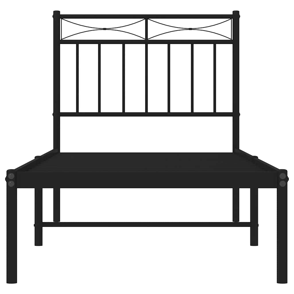sengeramme med sengegavl 75x190 cm metal sort