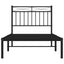 sengeramme med sengegavl 90x190 cm metal sort