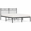sengeramme med sengegavl 135x190 cm metal sort