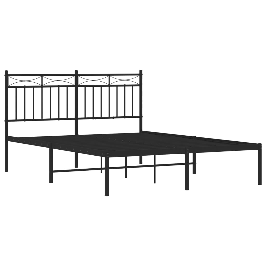 sengeramme med sengegavl 140x190 cm metal sort