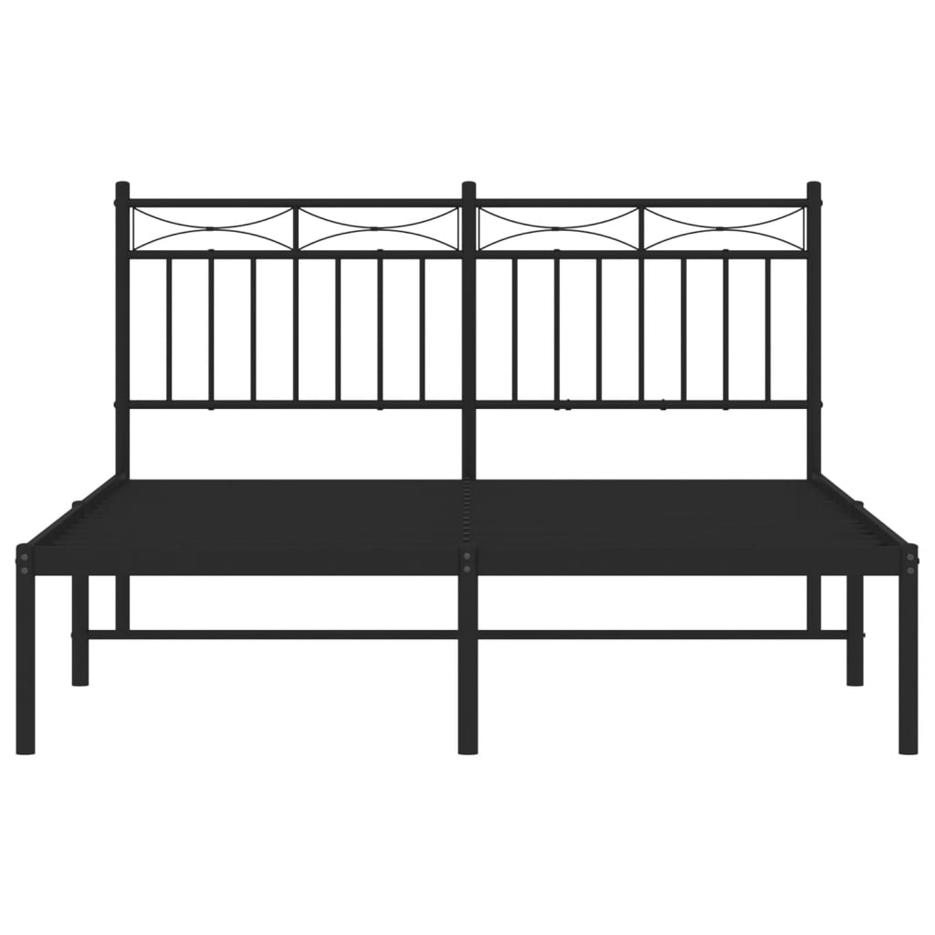 sengeramme med sengegavl 140x190 cm metal sort