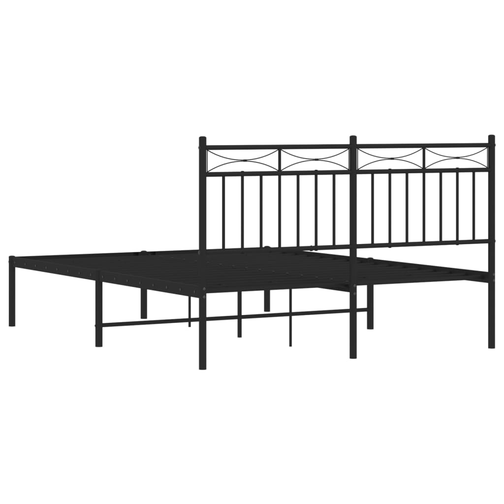sengeramme med sengegavl 140x190 cm metal sort