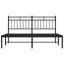 sengeramme med sengegavl 150x200 cm metal sort