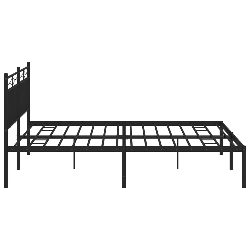 sengeramme med sengegavl 180x200 cm metal sort