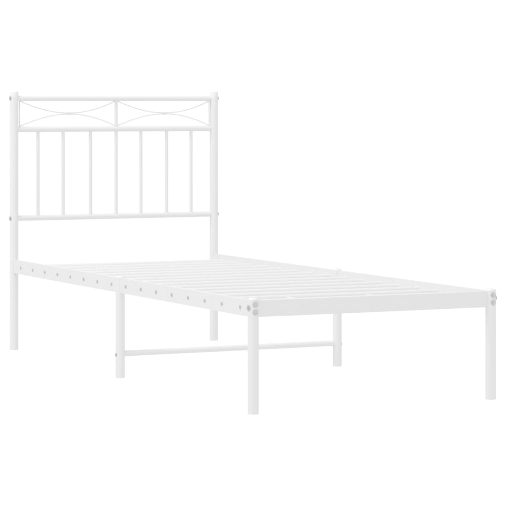 sengeramme uden madras med hovedgærde 75x190 cm hvid