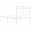 sengeramme med sengegavl 80x200 cm metal hvid