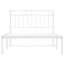 sengeramme med sengegavl 100x200 cm metal hvid