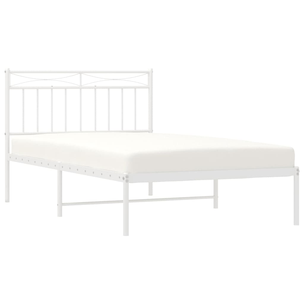 sengeramme med sengegavl 107x203 cm metal hvid